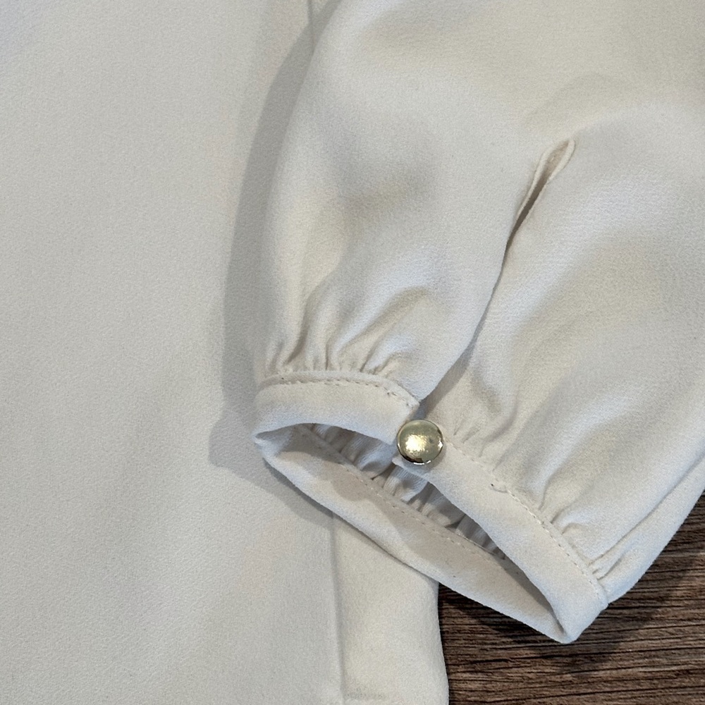 NWOT J Crew Ivory White Ruffle Neck Neck Blouse XS - Picture 7 of 8